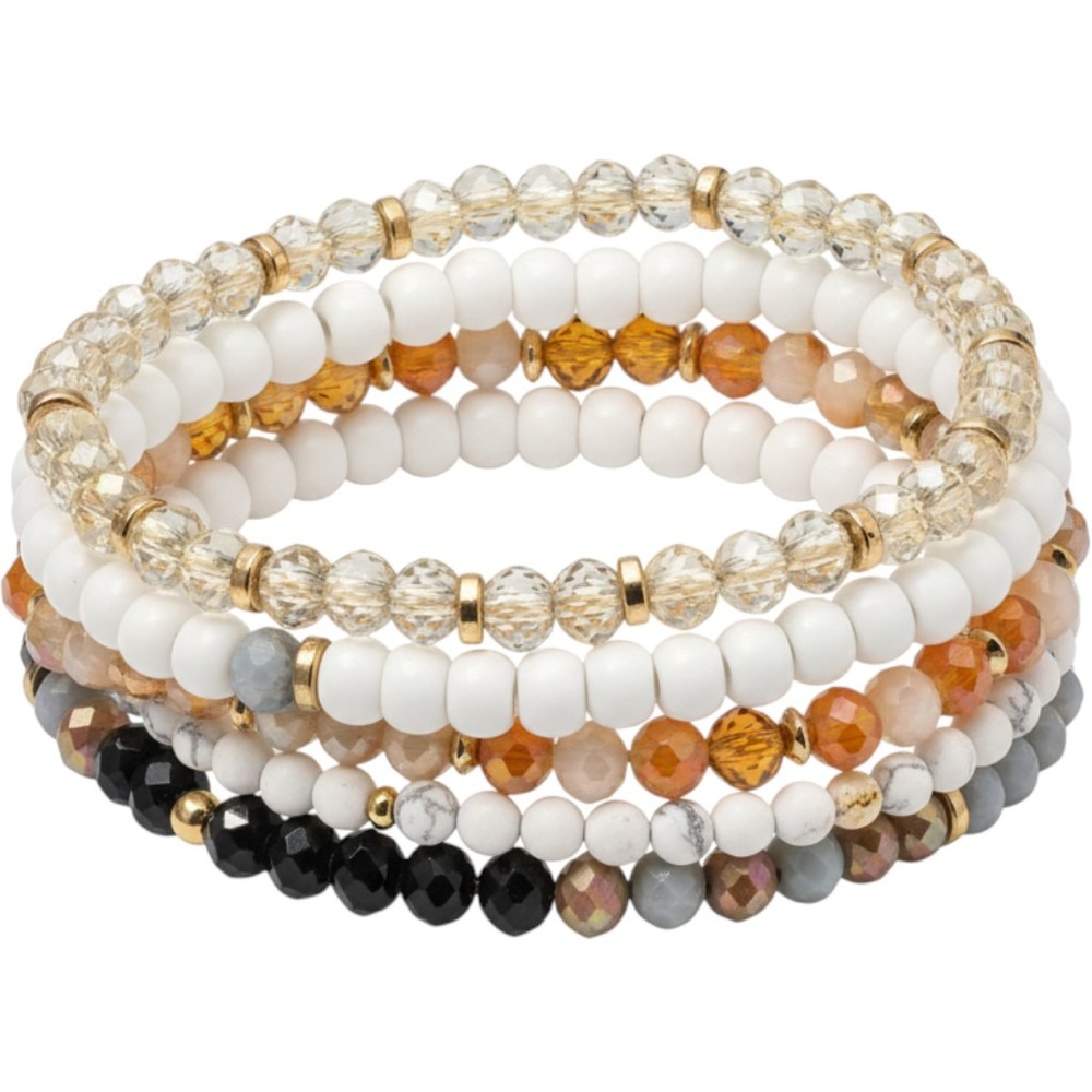 New 7 Stacking Bracelet, Assorted Beads